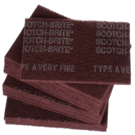 Scotch-Brite Hand Pad 7447, HP-HP, A/O Very Fine, Maroon, 6 in x 9 in, 20/Inner, 60 ea/Case HP-HP 7447