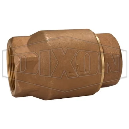 Dixon Ball Cone Check Valve, 3 in Nominal, FNPT Connection End Style, Brass Body, PTFE Seat Softgoods, Dom 61-100