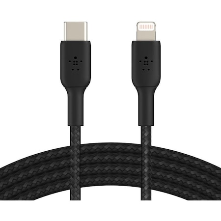 Belkin BOOSTCHARGE BRAIDED USB-C TO LIGHTNING CABLE (1M / 3.3FT, BLACK) CAA004BT1MBK