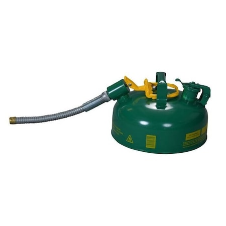 Eagle Mfg Type II Safety Can, Galvanized Steel, 1 gal, 5/8 in Metal Hose, Green, Combustibles U211SX5G