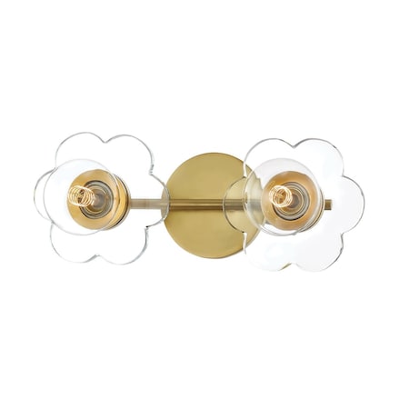 Mitzi Alexa 2 Light Bath And Vanity 14 In. Aged Brass H357302-AGB