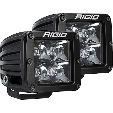 Rigid Ind 3" Square, 22 Watt, 1.5 Amp Draw, Spot Beam, 2508 Raw Lumens, Clear Bulb 202213BLK