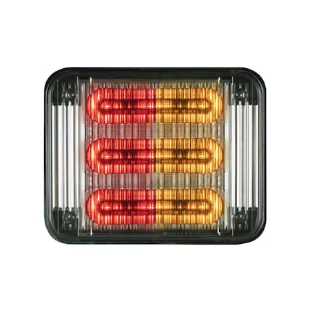 Code 3 LED PrizmIi, Clear Lens, Red/Amber, 7"X9" 7912CRA-75