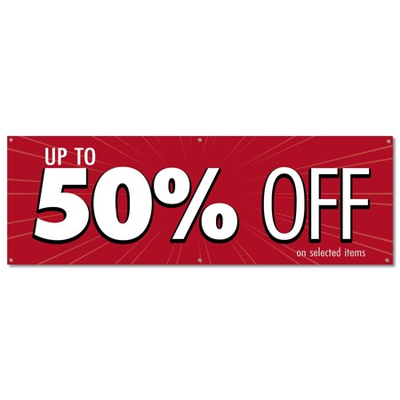 Signmission 50% Off, 24 Inch, Banner B-72-30335