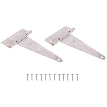 Prosource T-Hinge, Galvanized Steel, Galvanized Brass Pin, Fixed Pin, 180 deg Range of Motion HTH-G08-C2PS