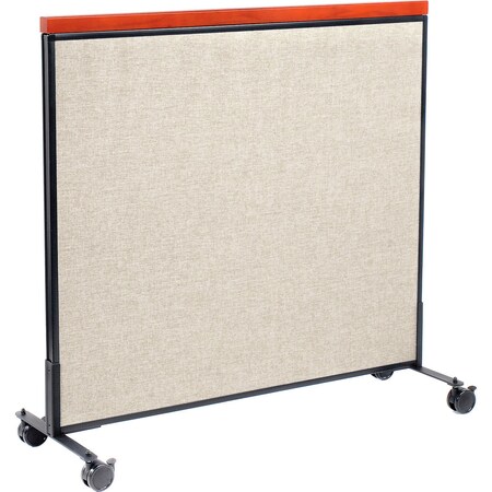 Global Industrial Interion Mobile Deluxe Office Partition Panel, 48-1/4"W x 46-1/2"H, Tan 694970MTN