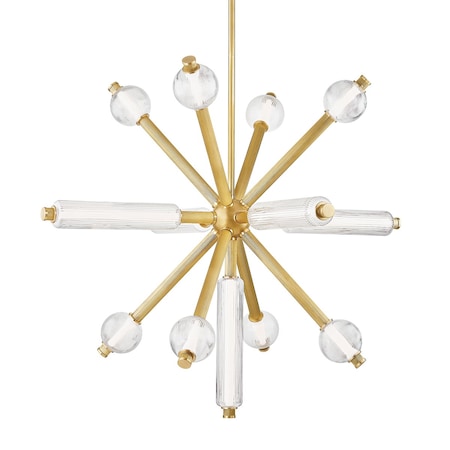 Corbett Lighting Atom 13 Light Chandelier 50 In. Vintage Brass 452-50-VB