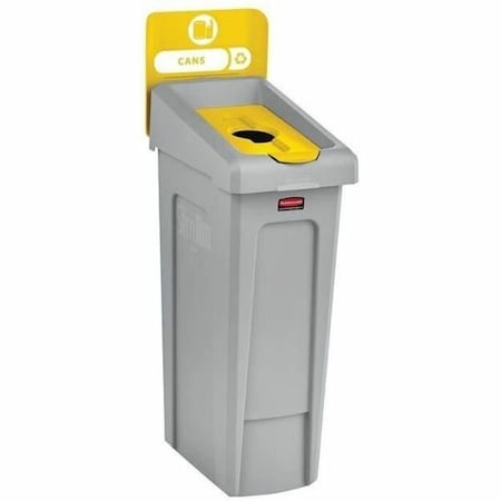 Rubbermaid Commercial 23 gal Rectangular Recycling Station, Flat with Top Opening, Silver Vein/Satin Alum, 1 Openings 2185052