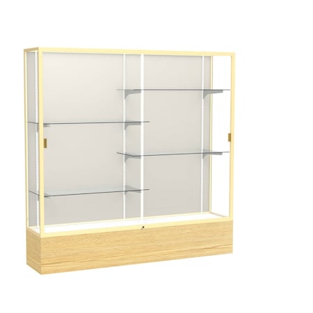 Ghent Floor Display Case 72x72x16, Plaque, Champange 2076PB-GD-LV