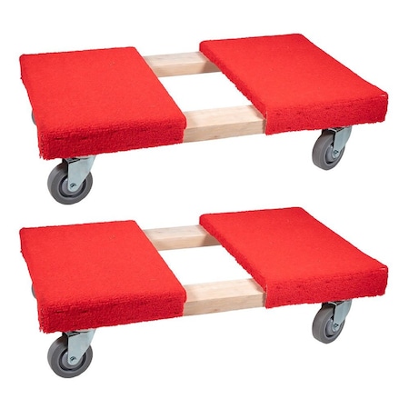 Mytee Products 19 inx32 in Carpeted Furniture Dolly 4 Wheels 1000 lbs.w/ 3.5 inx4 in Swivel Casters, 2PK MD-O1932x2