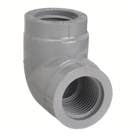 Zoro Select CPVC Elbow, 90 Degrees, Schedule 80, 1/4" Pipe Size, FNPT x FNPT 9808-002