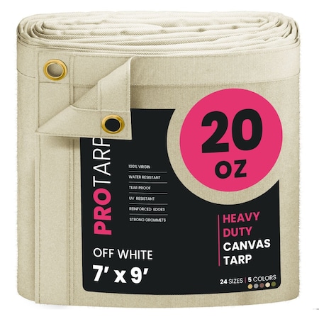 Protarp 7 ft. x 9 ft., 20 Oz, Off White, Polyester PT-404-7X9