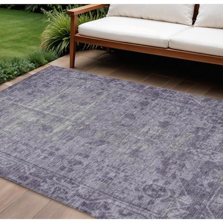 Homeroots 10' X 14' Purple Oriental Washable Indoor Outdoor Area Rug 607577