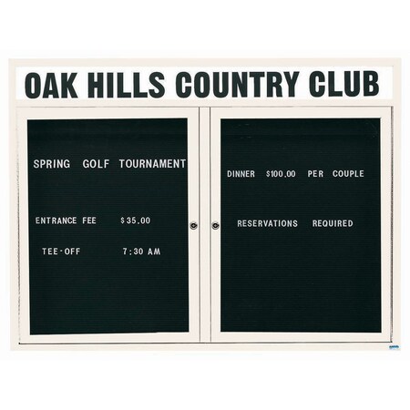 Aarco Outdoor Enclosed Directory w/ Al Frame Header, Powder Coated White, 48''Hx60''W OADC4860HW