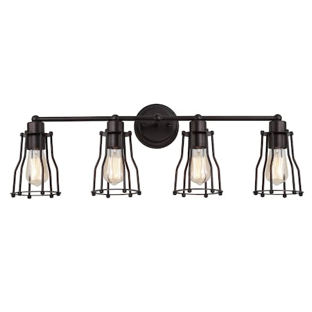 Jonathan Y Evelyn 29.5" 4-light Metal Vanity Light, Oil Rubbed Bronze JYL7422A