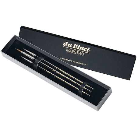Da Vinci MAESTRO Miniature Painting Brushes, Kolinsky Red Sable, Assorted, 3 Brush Set in Gift Box VA-5500_0