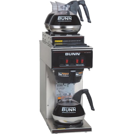 Bunn Pourover Coffee Brewer With 3 Warmers, 1L/2T, VP17-3, S/S 13300.0004