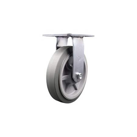Service Caster 8 Inch Heavy Duty Top Plate Thermoplastic Rubber Rigid Caster with Ball Bearing SCC-35R820-TPRBF