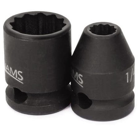 Williams 3/8" Drive Impact Socket Black Industrial, 3/8" D, 7/16 12Pt JHW35314