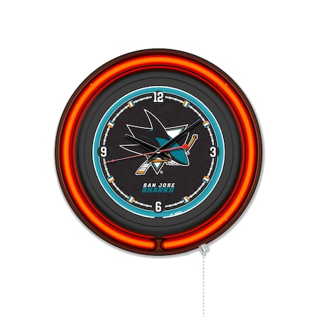 Holland Bar Stool San Jose Sharks 15 Double Neon Wall Clock Clk15BK