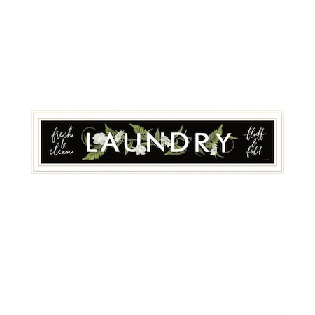 Homeroots Laundry Fresh and Clean 2 White Framed Print Bathroom Wall Art 416221