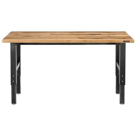 Gladiator Workbench, 72 in OAW, 29 to 42 in OAH, 25 in OAD, 3000 lb Capacity, GraniteHardwood Tabletop GAWB06HWEG