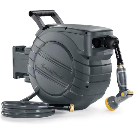 Wrightmaster Retractable 1/2 in. Dia x 100 ft. Wall Mount Garden Hose Reel with Anti-Tangle Hose, 180 Deg Swivel ZOR-J30B