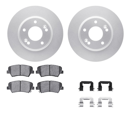 Dynamic Friction Co DFC GEOSPEC Coated Rotors with 5000 Brake Pads - Ceramic and Hardware 4512-03152