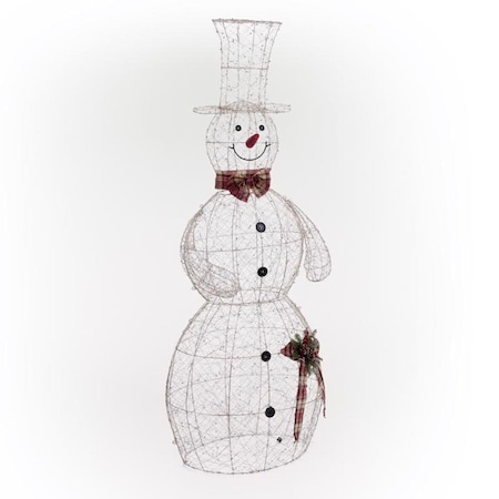 Alpine LED Gold Gold Wire Snowman 71 in. Yard Decor CIM219XL