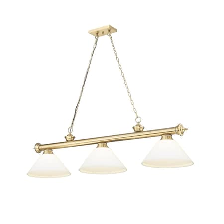 Z-Lite Cordon Heritage Brass 3 Light Billiard 2306-3HBR-AMO14