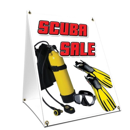 Signmission Scuba Sale, 24 Inch x 18 Inch A-frame Yard Sign, Plastic Sign SBC-1824-Scuba Sale