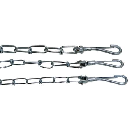 Boss Pet PDQ Pet TieOut Chain, Twist Link, 20 ft L BeltCable, Steel, For Large Dogs up to 60 lb 43720