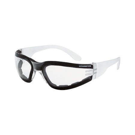 Crossfire Safety Glasses, Clear Lens, Frameless, 1 PR 554 AF