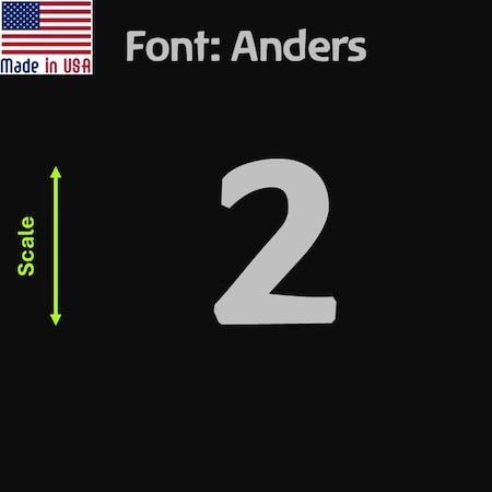 Aacc Self-Adhesive Vinyl Number: 2, Size: 2.5 in. Color: Silver Font: Anders, 8PK AACC-Anders-N2-Silver-I2.5x8