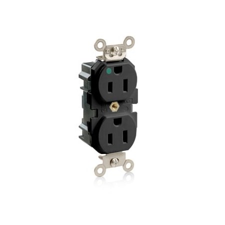 Leviton Lev-Lok Hospital Grade Duplex Receptacle, 15 Amp, 125 Volt M8200-E