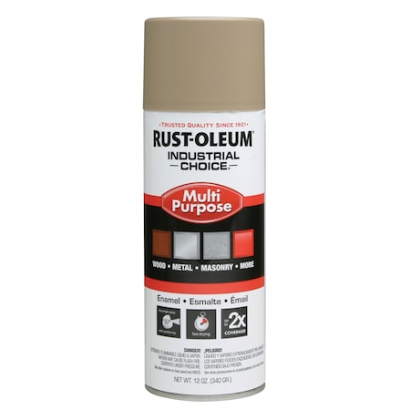 Rust-Oleum Spray Paint, Beige, Gloss, Solvent, 12 oz 1671830