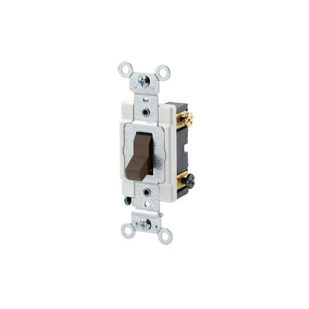 Leviton WallSwitch, 1hp, Toggle, 20A, Brown, PK10 CSB3-20