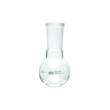 Zoro Select Boiling Flask, 50 mL, 100 mm H, PK6 FRB057-50