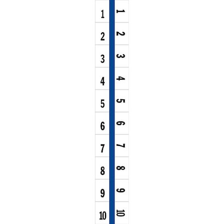 Tabbies 1/2" NUMERICAL EXHIBIT INDEX TABS, BLUE COLOR EDGE, '#1 - 10', 100 TABS/PACK, 5 PACKS/BOX, 5PK 58000