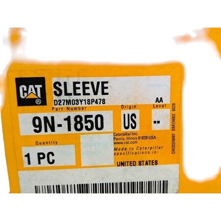Caterpillar SLEEVE, CATERPILLAR OEM 9N1850 9N1850