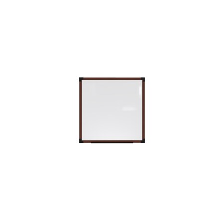 Ghent Prest Wall Whiteboard, Magnetic, 4'H x 4'W, Caramel Oak Frame PRW6M44BK
