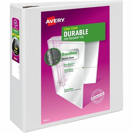Avery Binder, Durable View, EZD Rings, 4", White 09801