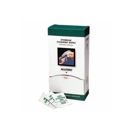Allegro Industries Eyewear Cleaning Wipes, 8 in X 5 in, 100PK 037-0350