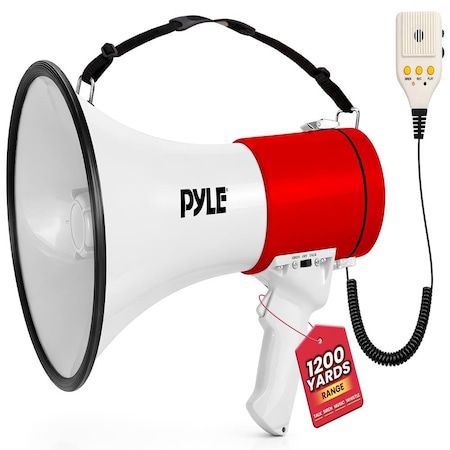 Pyle 50W Megaphone Bullhorn PMPRA514WHI