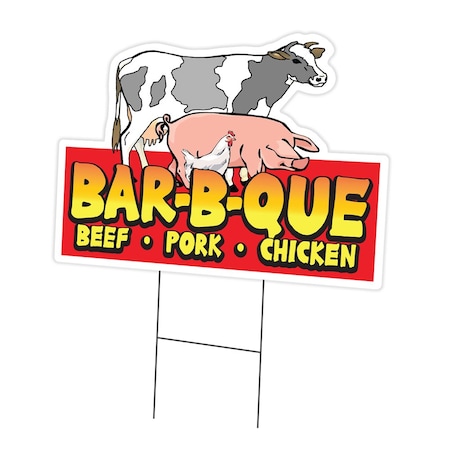Signmission Bar-B-Que Beef Pork Chicken Die Cut Yard & Stake outdoor plastic window, 1824-Bar-B-Que Beef Pork C-DC-1824-Bar-B-Que Beef Pork Chicken19
