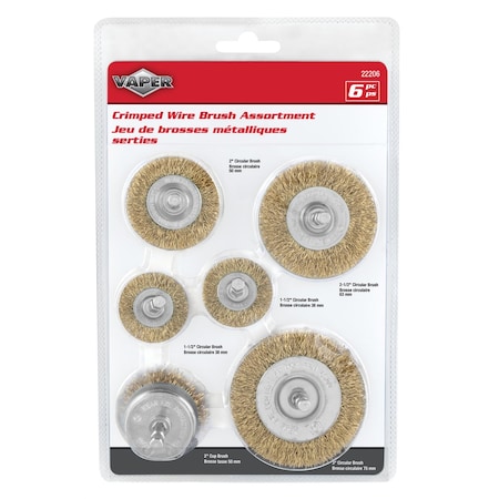 Titan 6 Pc. Crimped Wire Brush Assortment, 1EA 22206