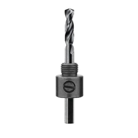 Dewalt QUICK-CHANGE STANDARD HOLE SAW MANDREL, 1 1/4 TO 6 IN ARBOR, 7/16 IN SHANK, STEEL DW1802