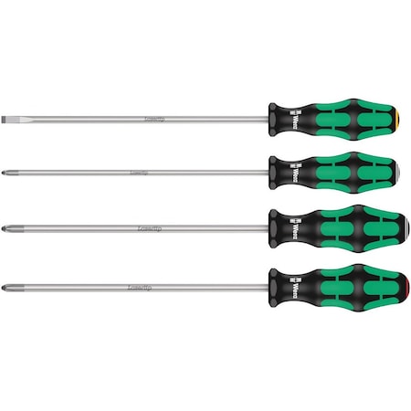 Wera 335/350/355/4 Screwdriver set Kraftform Plus Lasertip 200 mm-long blades, 4 pieces 5347736002