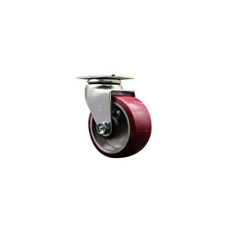 Service Caster 4 Inch Poly on Aluminum Wheel Swivel Caster with Ball Bearing SCC-20S420-PAB