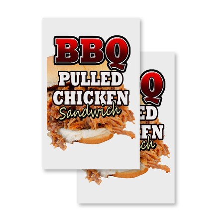 Signmission Bbq Pulled Chicken Sandwich, Vinyl Decals Only 24 Inch x 36 Inch, Vinyl Decal, 2PK DSB-2436-2PACK-BbqPulledChickenSandwich